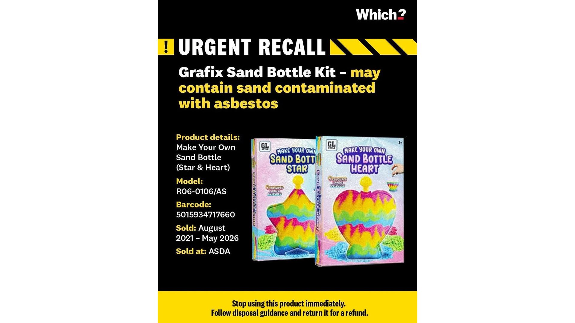 Two more children's sand kits withdrawn from sale over asbestos content
