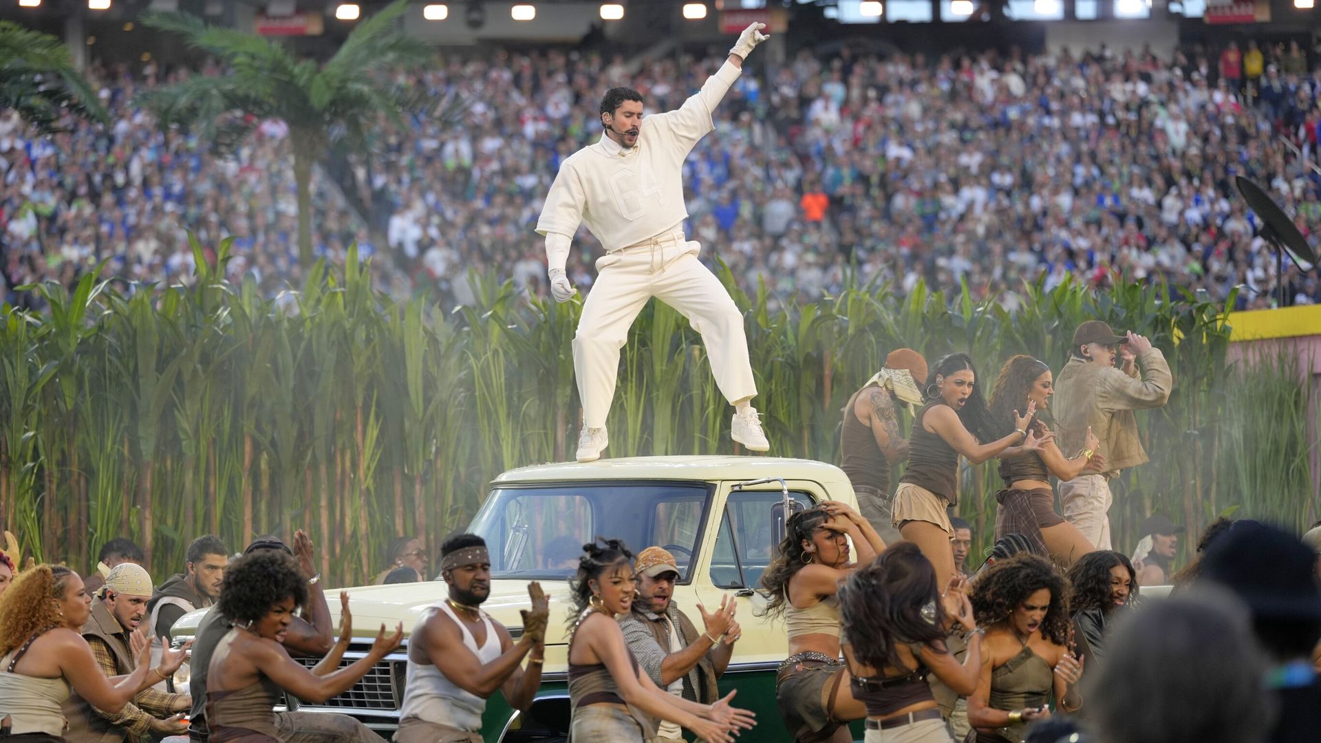 Trump blasts 'worst ever' Super Bowl show - as rapper Bad Bunny makes history