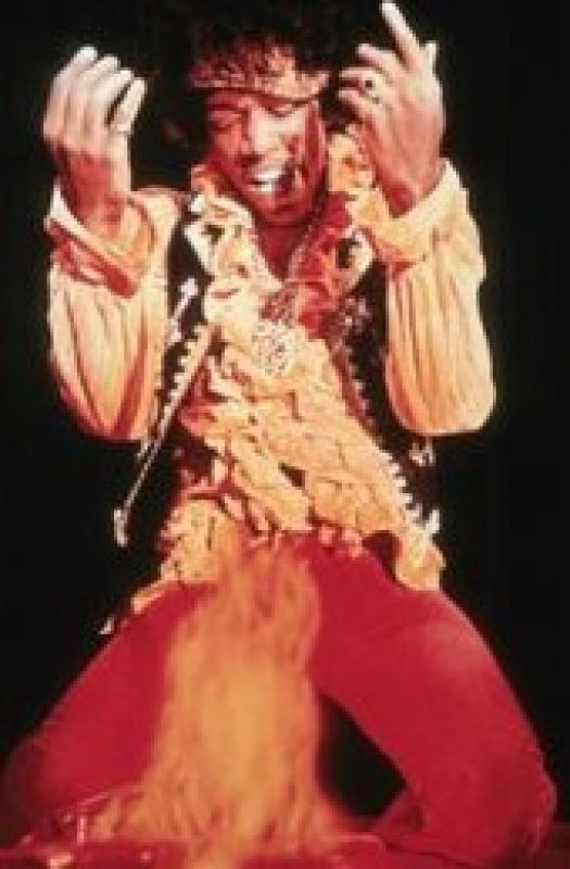 Jimi Hendrix blamed for California fires when Hendrix set his guitar on fire at the Monterey Pop Festival on June 18, 1967 a lit amber ignites fires.
