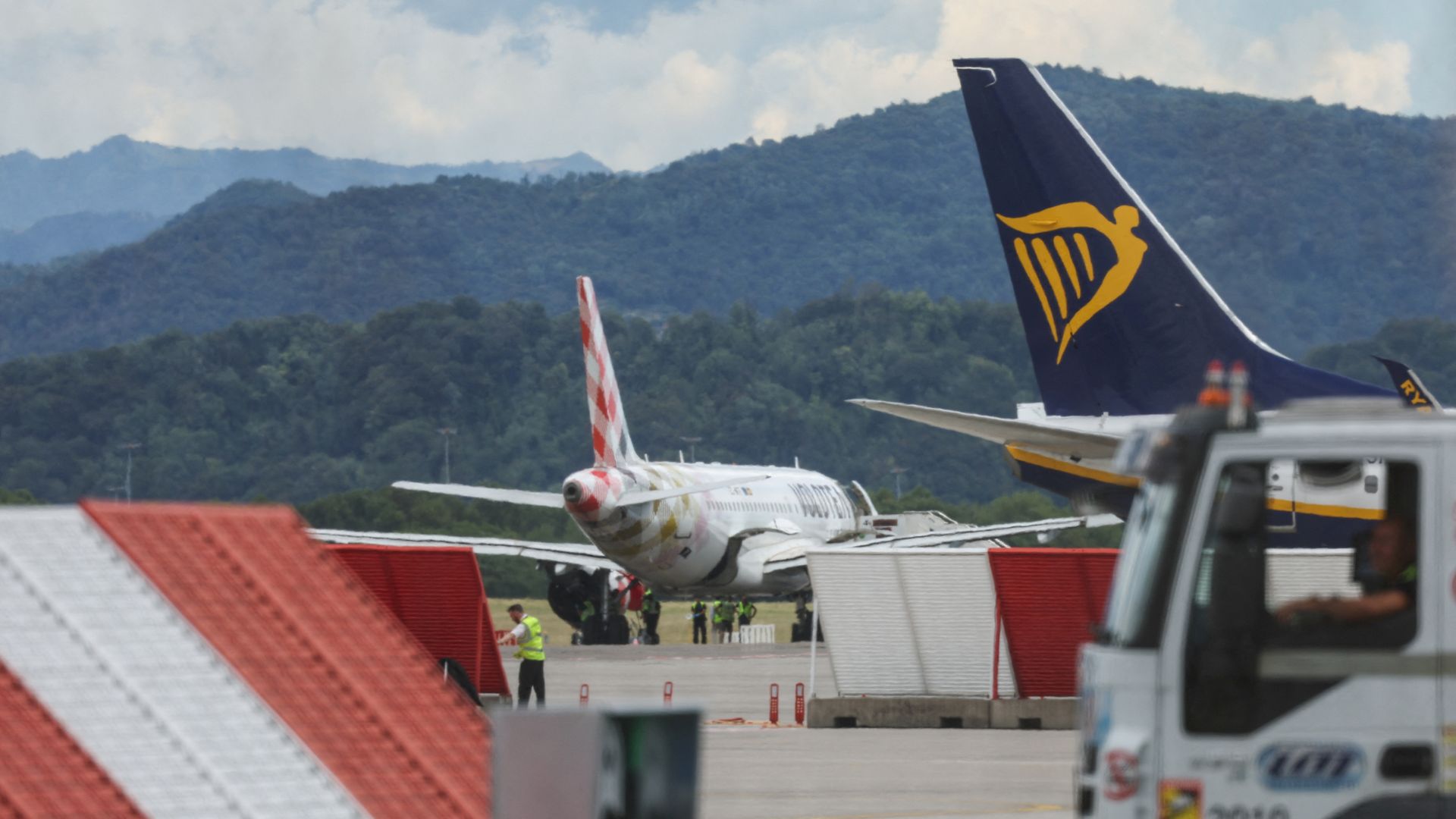 Flights suspended after man is sucked into plane engine on runway