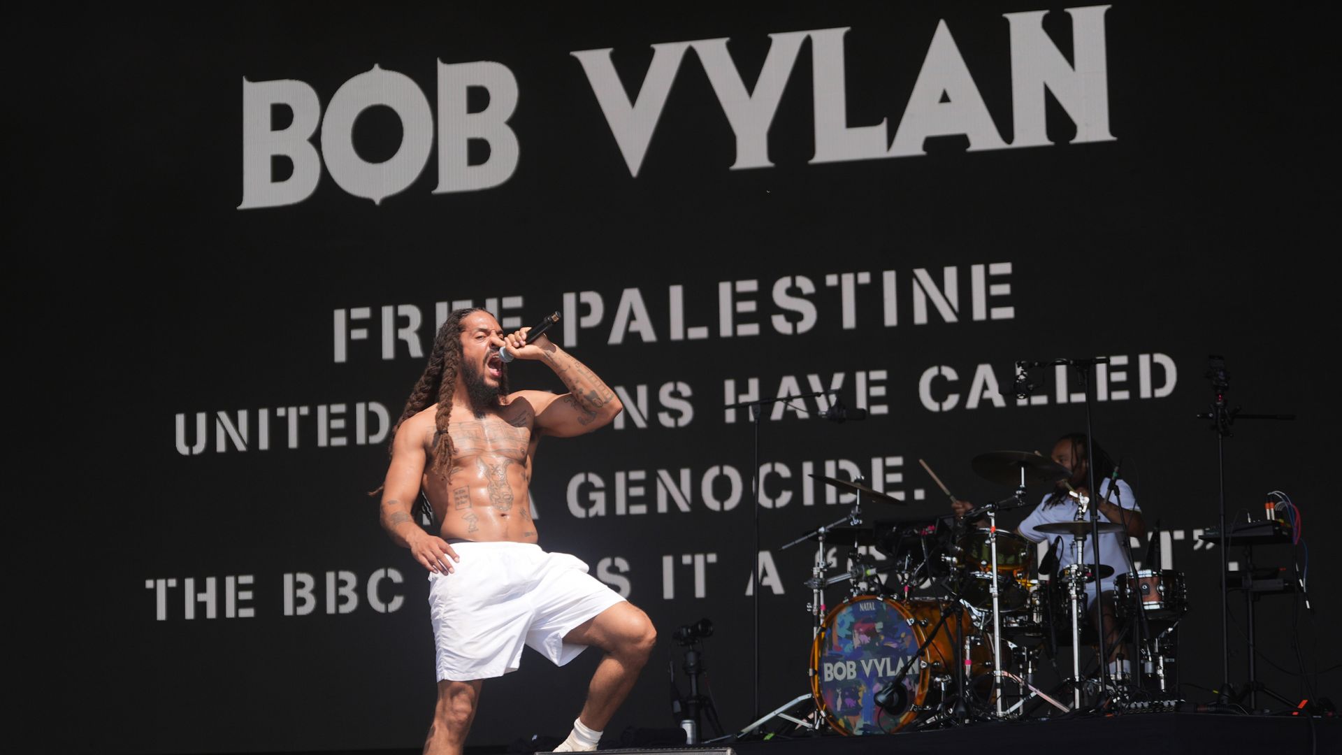 Rappers sue broadcaster over claim singer led 'antisemitic chants' at Glastonbury gig
