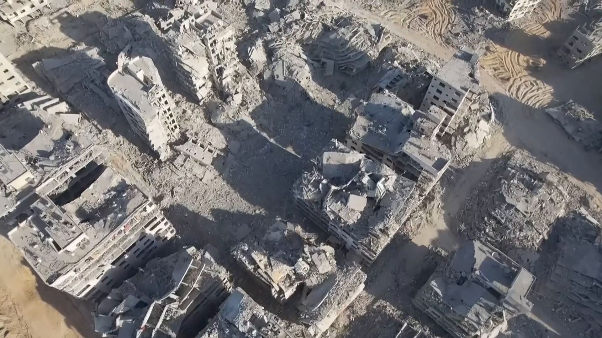 Drones reveal staggering devastation - as Gazans find nothing left
