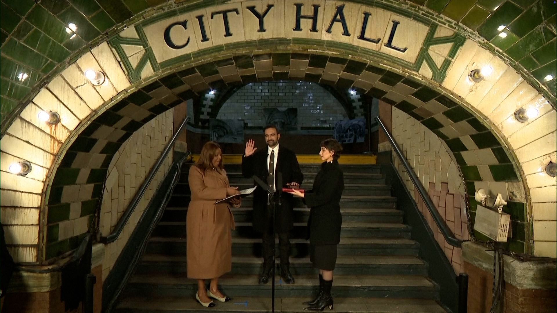 Democratic socialist sworn in as New York mayor in old subway stop