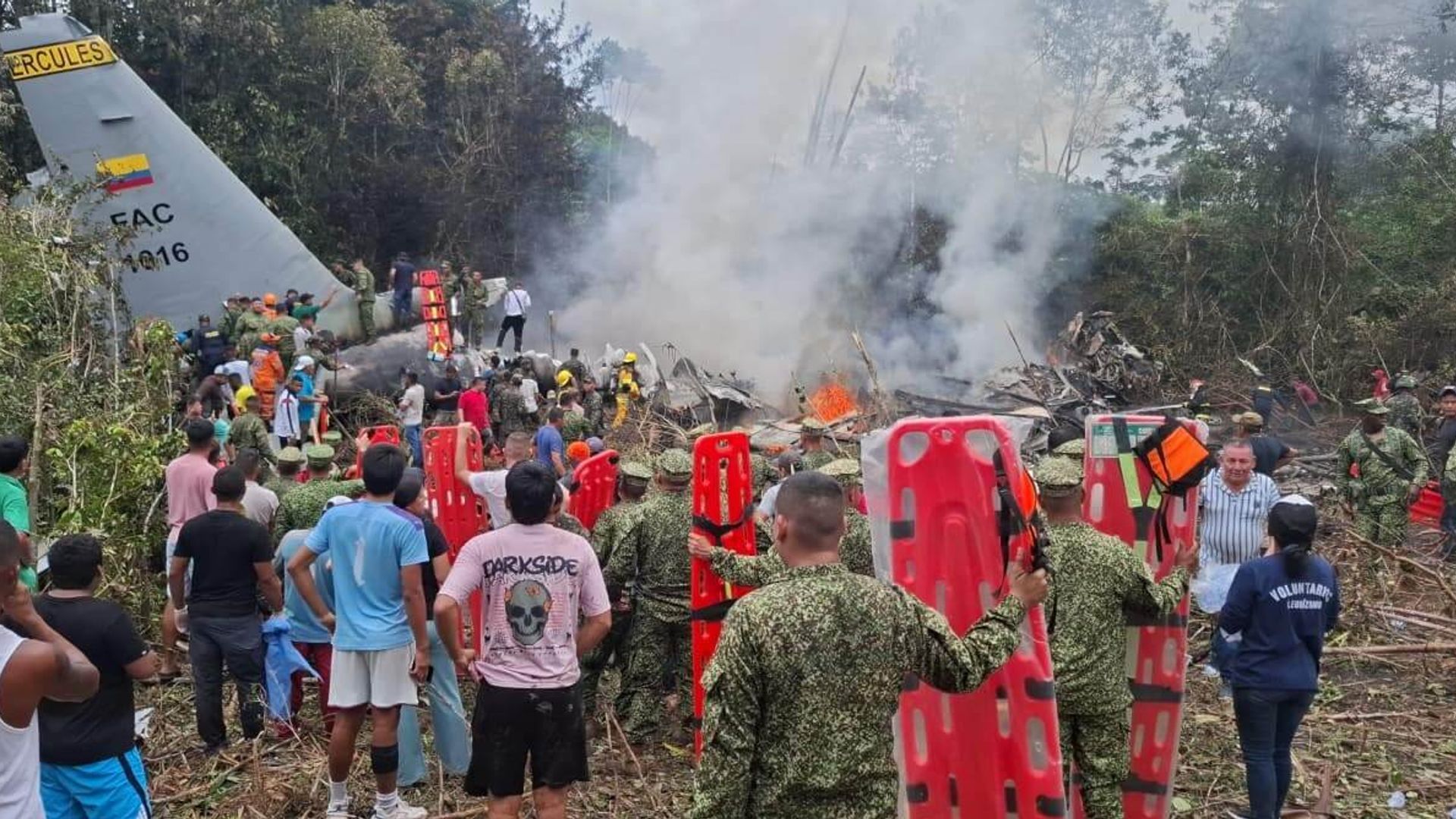 At least 66 dead after military plane crashes in Colombia