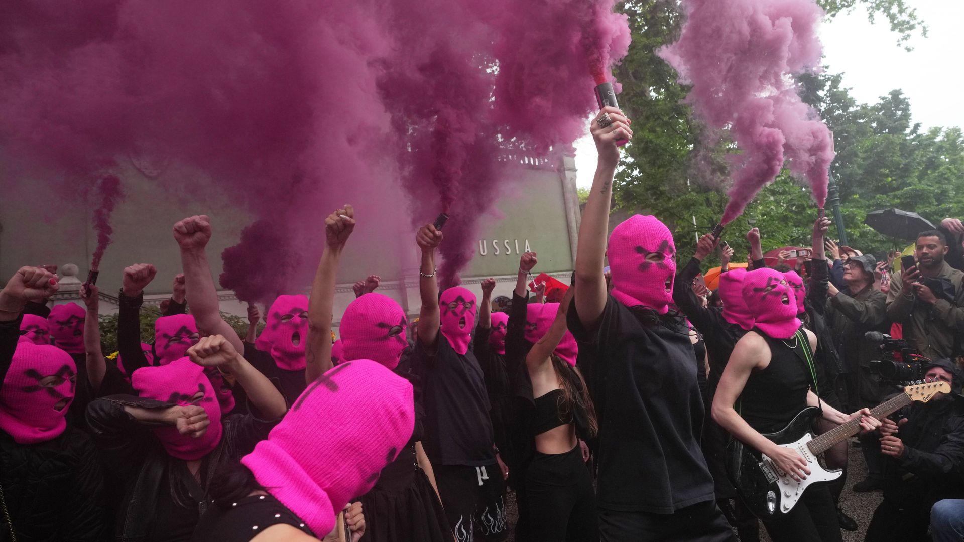 Pussy Riot stage protest at Venice art festival over Russian involvement