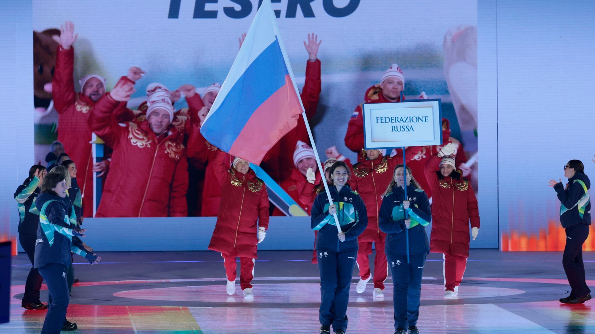 Boos and boycotts as Russian flag returns to global sporting stage