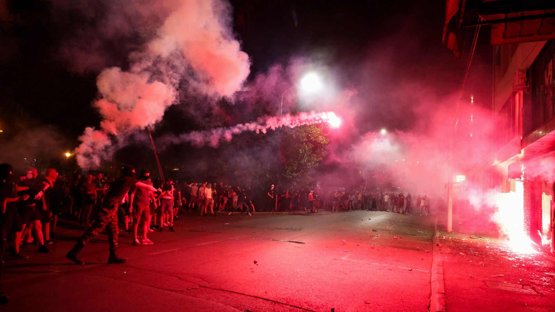 Tear gas deployed as protesters clash with Serbian police in latest violent demonstration