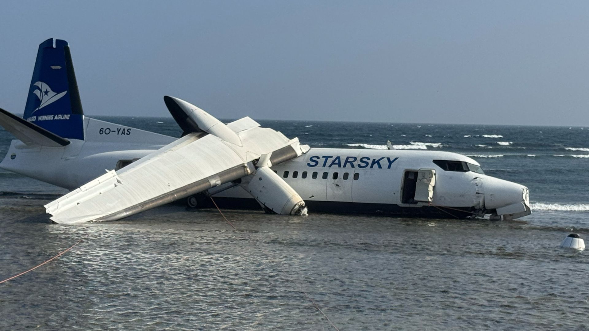 Plane ends up in ocean after emergency landing - and everyone survives