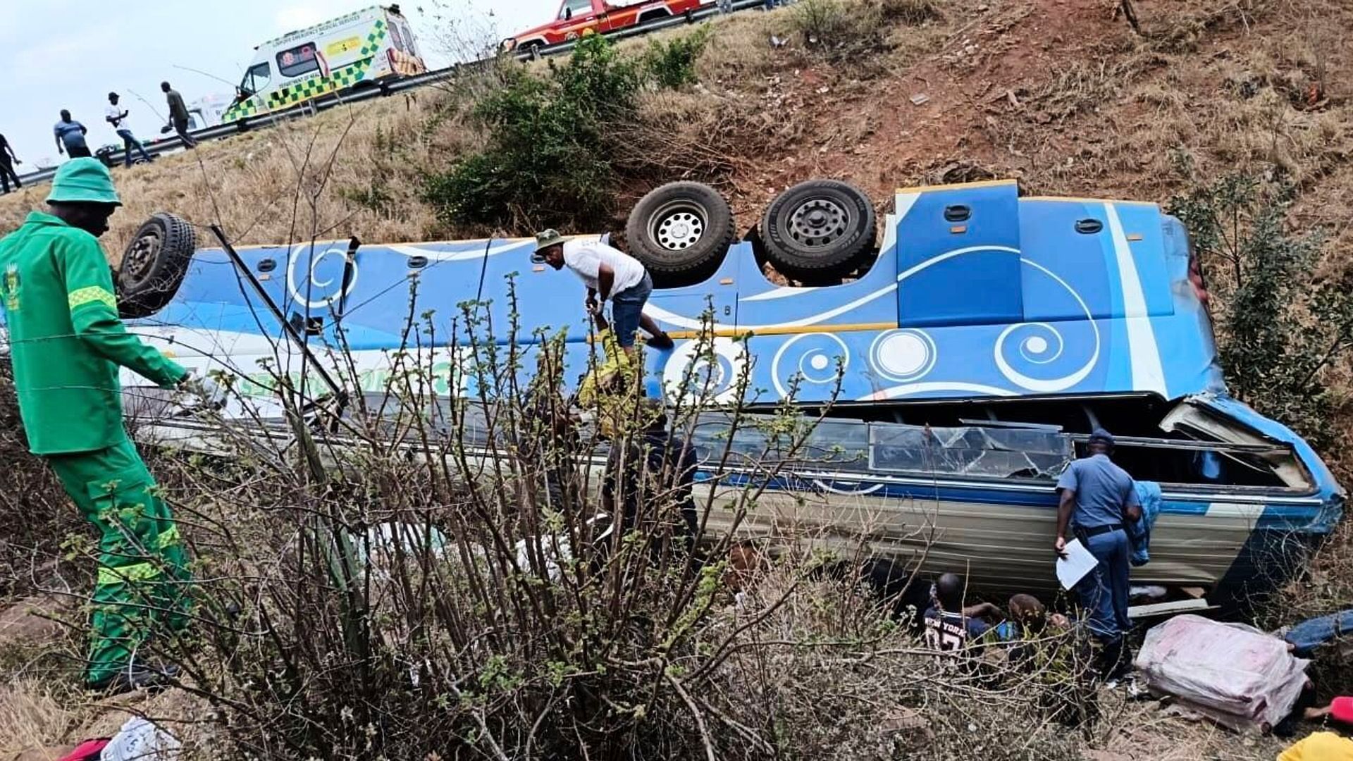 At least 42 dead in bus crash on mountain road in South Africa