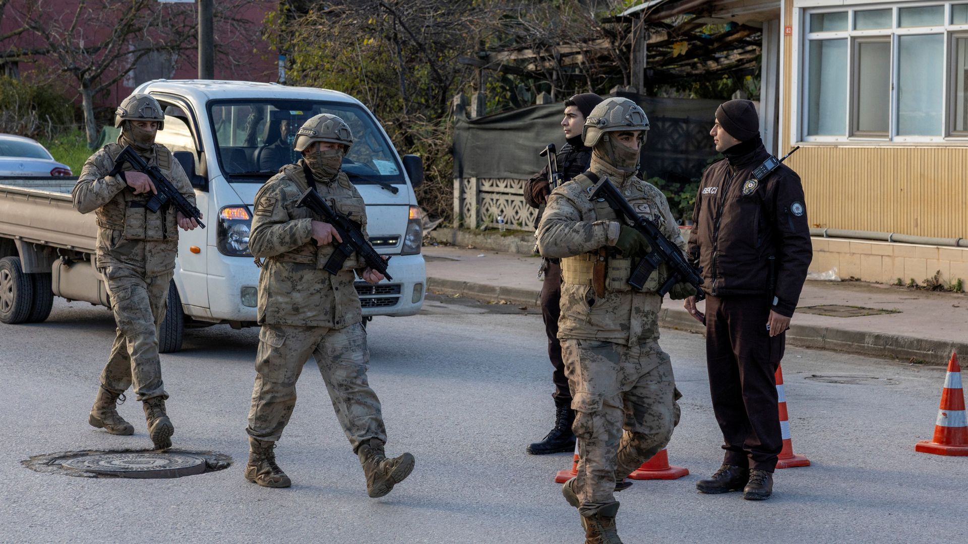 Three police officers and six militants killed in shooting in Turkey