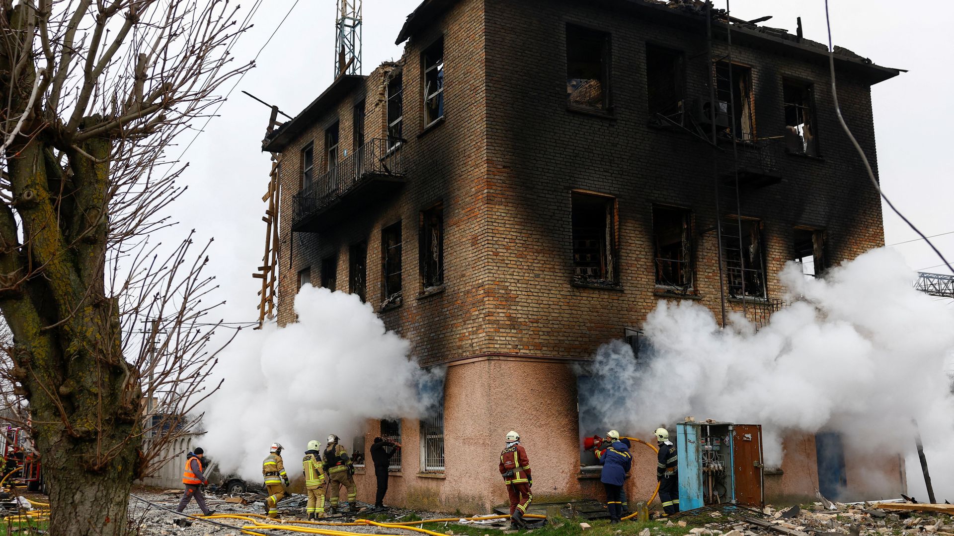 Russia hits Ukraine with missile and drone attack - as Zelenskyy notes 'substantive call' with US officials